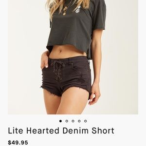 Light hearted denim lace up shorts